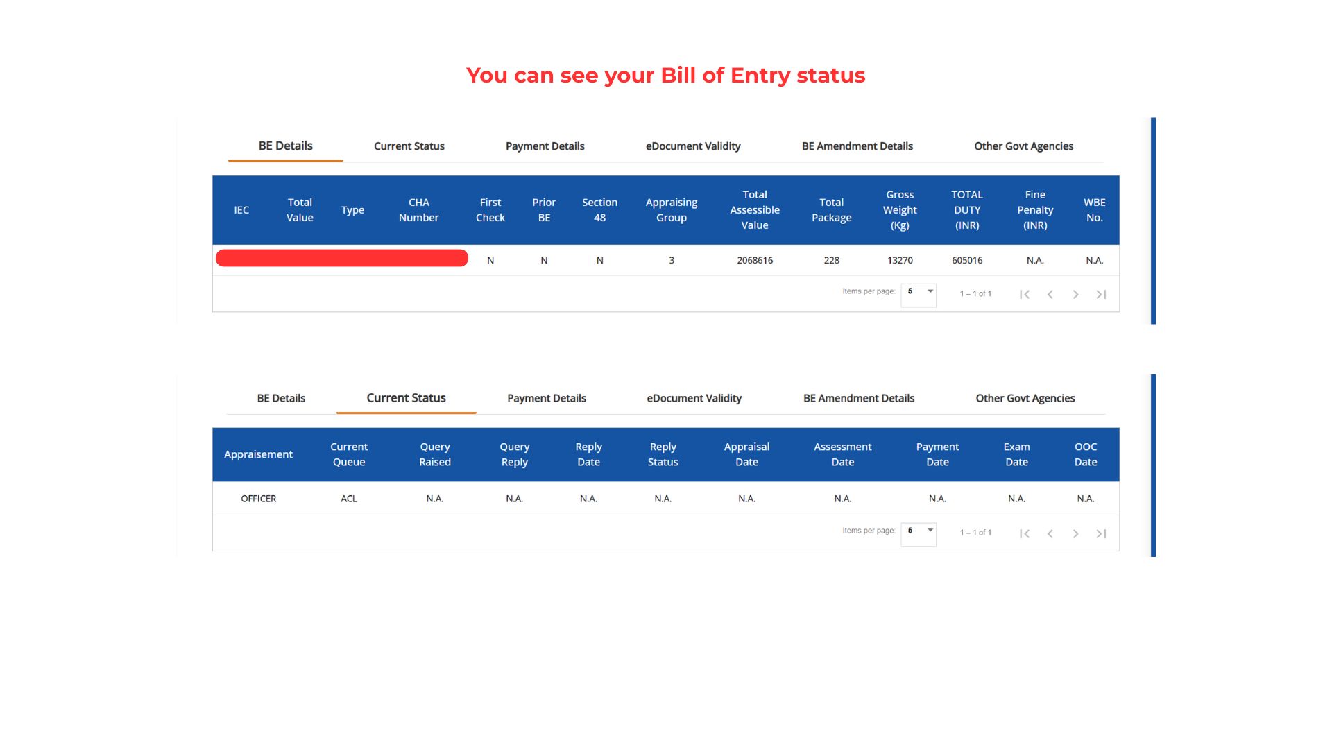 Here is how to check bill on entry BOE on Icegate