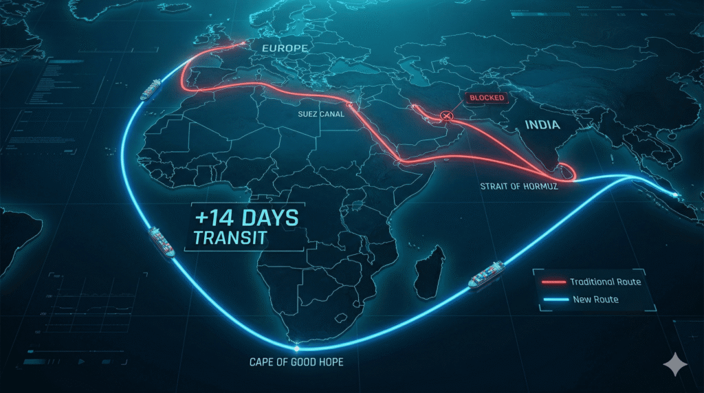 Vessels rerouting through cape of good hope